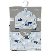 Wholesale - 30"x40" 0-6m IAN SWADDLE BLANKET W/HAT C/P 48, UPC: 887947101799